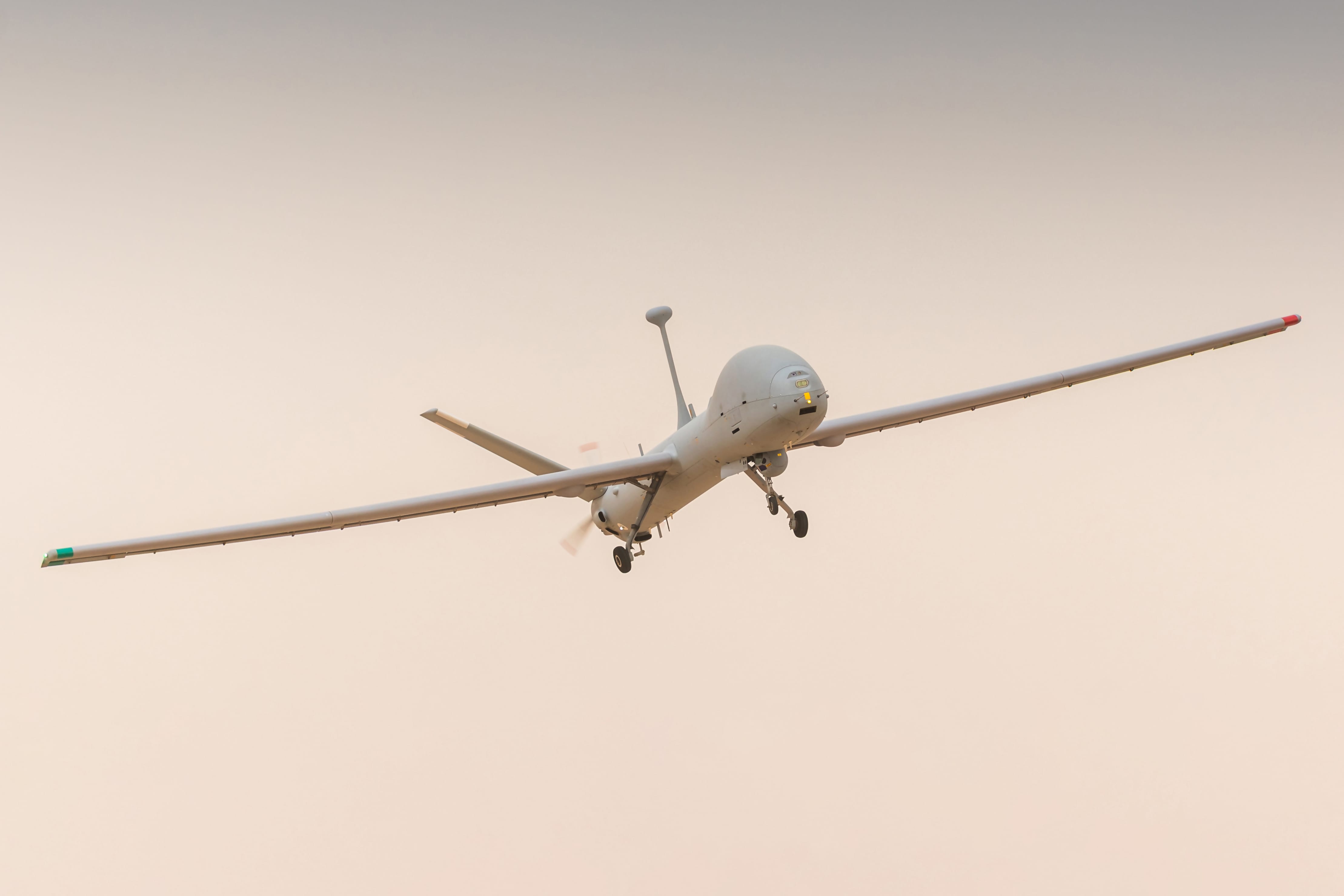Close-up shot of an Hermes 900 UAV.